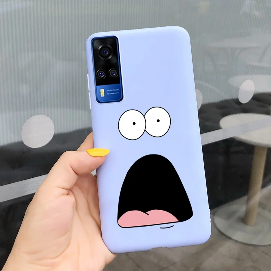 Dla Vivo Y51 Y31 przypadku para miłość serce malowane matowe etui dla VivoY51 2020 V2030 miękkie Funda dla VivoY31 V2036 Y 31 Y 51 zderzak