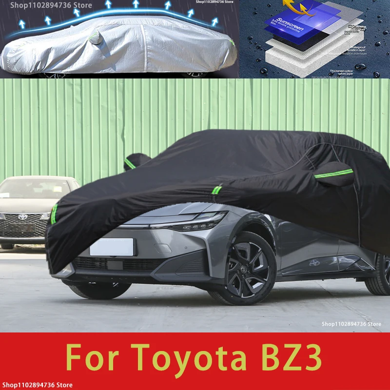 

Для Toyota BZ3, подходит для наружной защиты автомобиля, снежный чехол, Солнцезащитный водонепроницаемый пыленепроницаемый внешний черный чехол для автомобиля