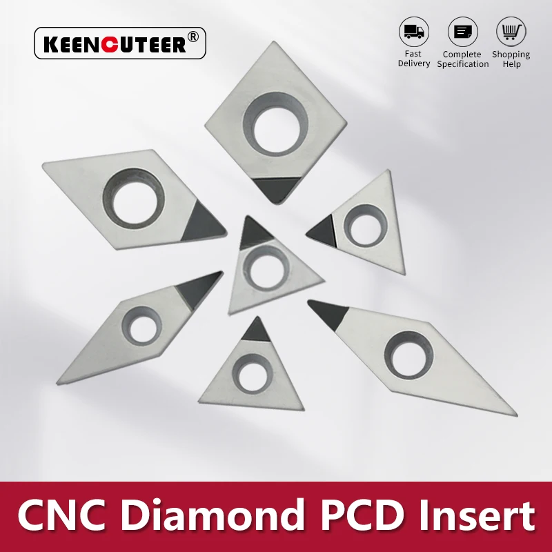 1pc diamentowe narzędzie tokarskie PCD jednostronnie płytka wymienna DCMT070204 CCMT VCMT TPGH DCGT11T302 płytka CNC tokarka