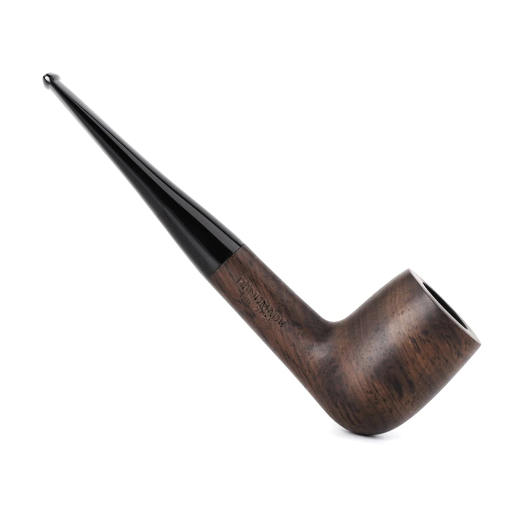 Straight handle billiard tobacco pipe, acrylic long stem, 9mm pipe channel, sandalwood solid wood pipe，father gift，length 145mm