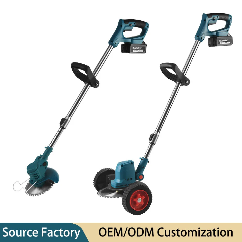 8 Inches High Power Cordless Grass Trimmer Garden Mowing Lawn Mower Home Portable Grass Cutting Machine With Wheels