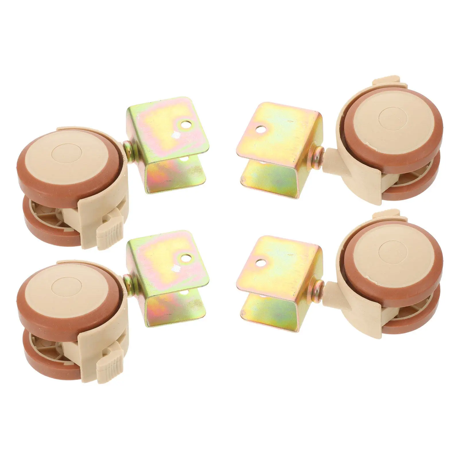 4Pcs Crib Silent Swivel Caster Wheels U Bracket Baby Bed Casters Locking Brake Furniture U Mount Replacement No Noise