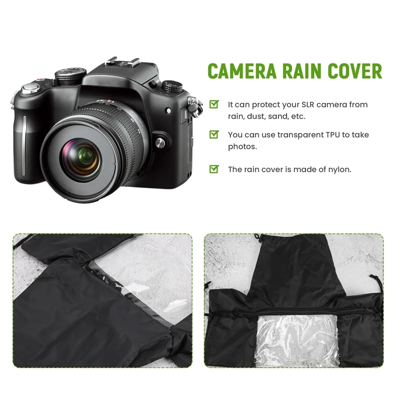 Waterproof Camera Raincoat Nylon Transparent Tpu Camera Rain Cover Dustproof Protector For Dslr Camera For Canon/Nikon/Sony