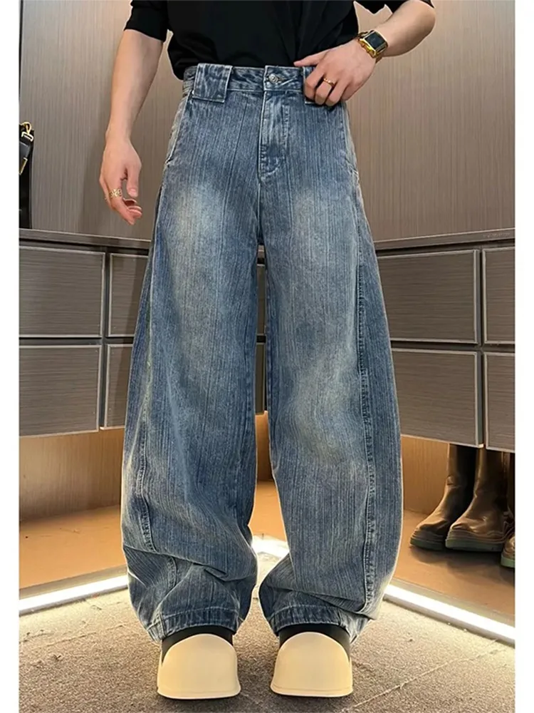 

Мужские джинсы с высокой талией и прямыми штанинами, осенне-зимние, в американском стиле High Street, с дизайном в стиле пэчворк, Cleanfit Knife Sle