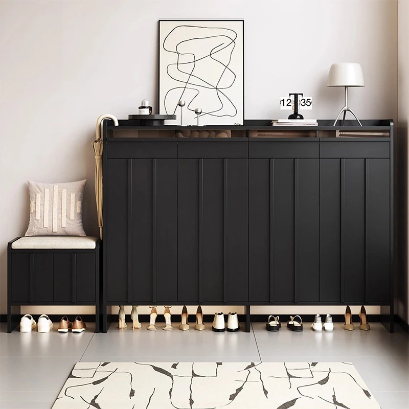 home entrance shoe cabinet storage integrated against the wall Shoerack large-capacity meuble à chaussure furniture living room