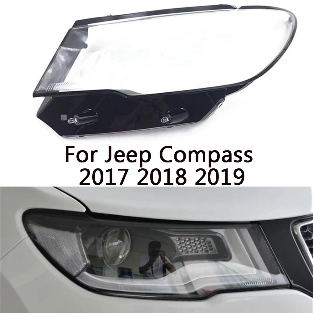 

For Jeep Compass 2017 2018 2019 Headlight Cover Plastic Headlamp Lens Transparent Lampshades Shell Replace The Original Glass