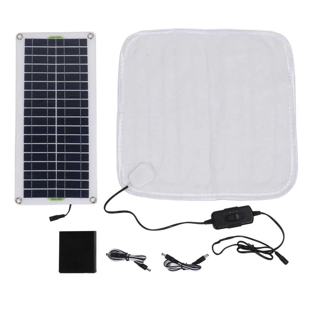 Solar Electric Heating Blanket for Winter Pets Warm Pad Outdoor Camping Protable Chair Warmer Pad 12V 50W Solar Power Panel