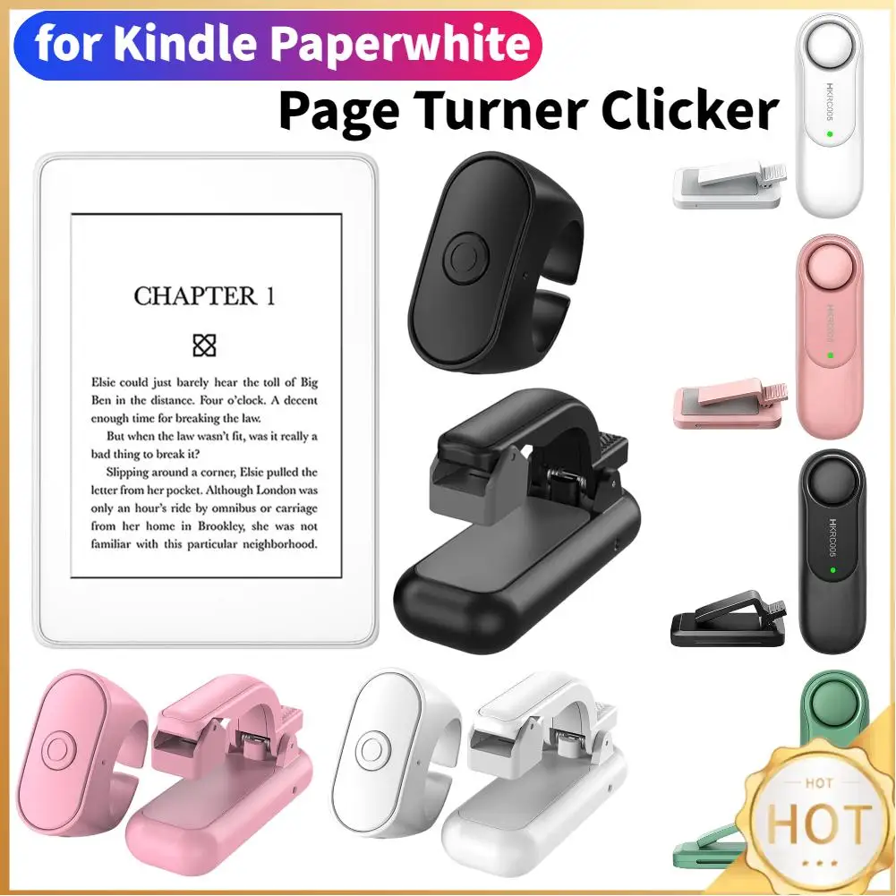 2-in-1 Page Turner Clicker Wireless E-book Page Turner Lightweight Record Triggers Remote for Kindle Paperwhite Scribe Accessori