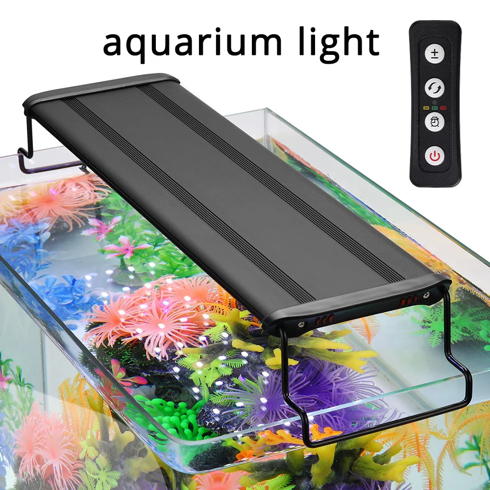 

Small Aquarium Lights For Fish Tank Top Fin Led Full Spectrum Plants Grow Night Lamp Timer Black Fish Bowl Light Replacement