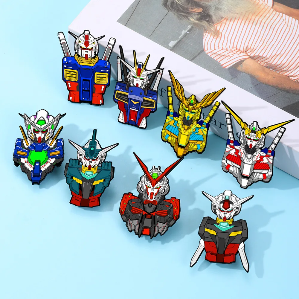 1 Set Anime Merchandise Gundam Brooch Anime Cartoon Mech Warrior Alloy Jewelry Badge Clothing Accessories Y2k Fashion Toy Anime view 2