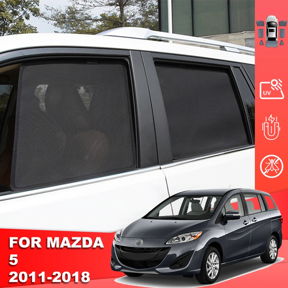 

For Mazda 5 Mazda5 CW 2011-2018 Magnetic Car Sunshade Shield Front Windshield Curtain Rear Side Baby Window Sun Shade Visor