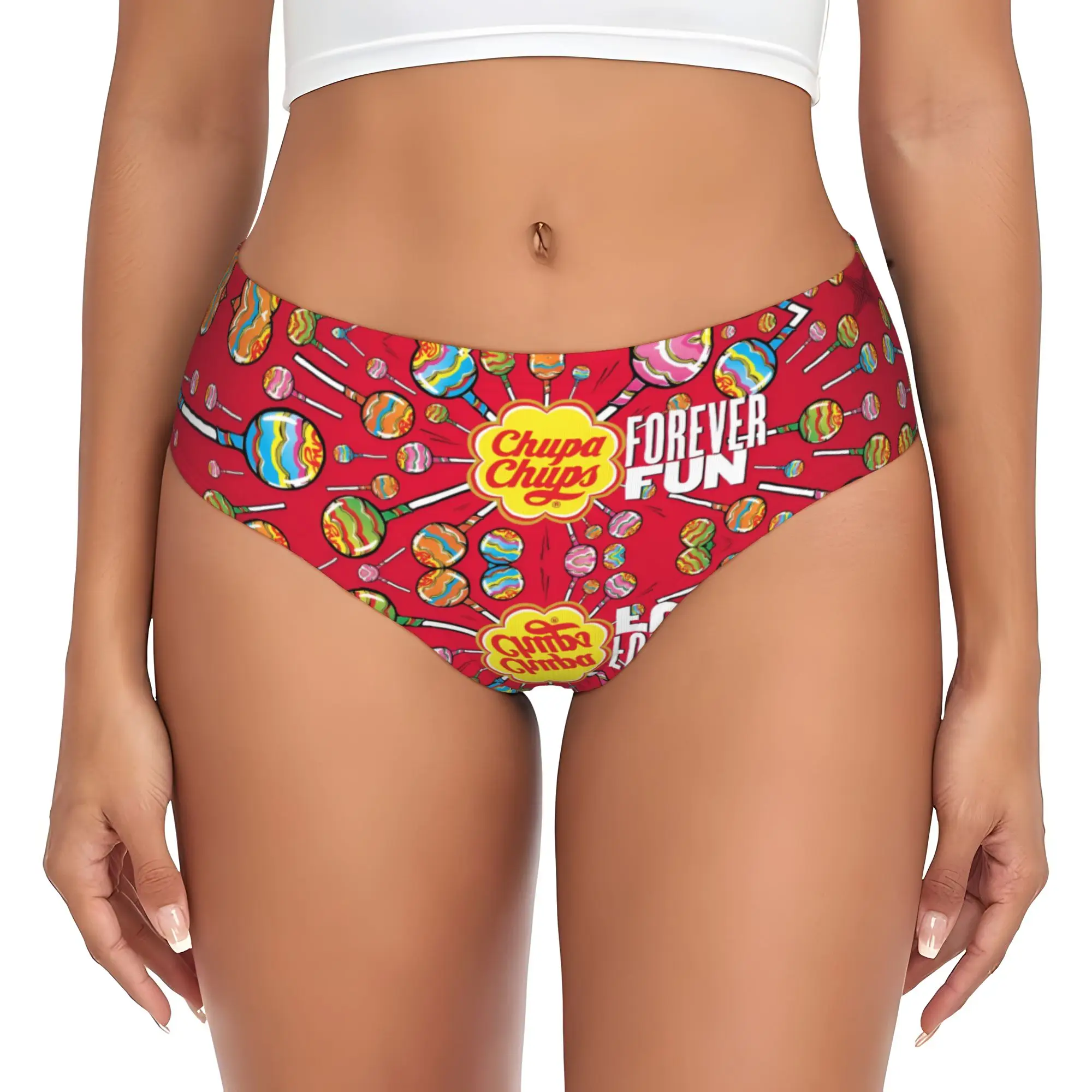 Braguitas Personalizadas con Diseño de Caramelos Chupas Chupses, Ropa Interior Cómoda para Mujer