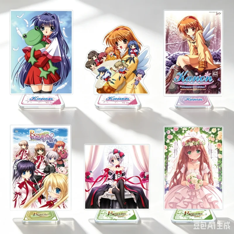 Anime Kanon 15cm Misaka Shiori Ayu Tsukimiya Nayuki Minase Acrylic Stand Model Plate Keychains Tabletop Decorations