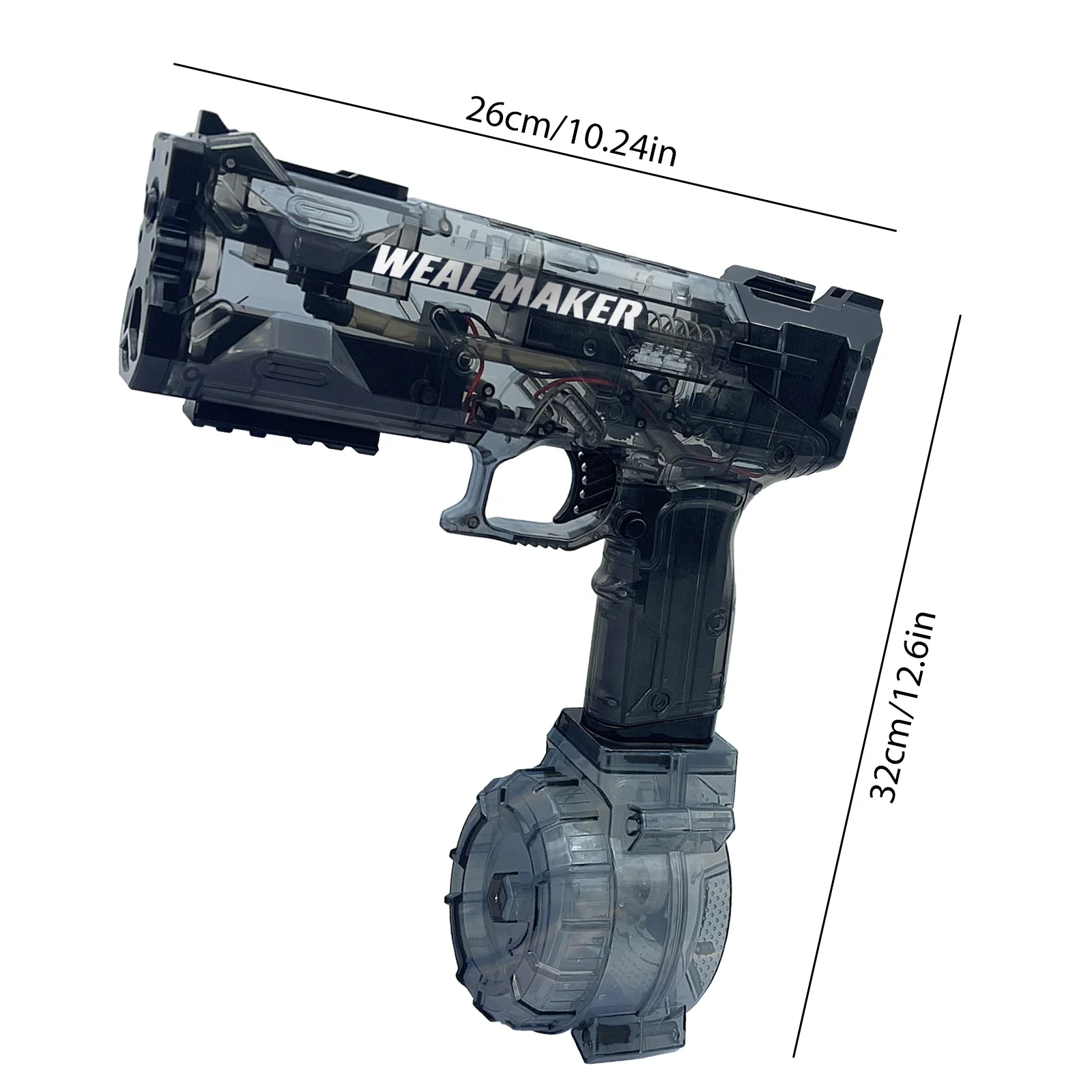 Strong Glock LED Electric Water Pistol Toy, Automatic Squirt Gun, Spray Blaster contínuo, Brinquedos de piscina de verão para crianças e adultos