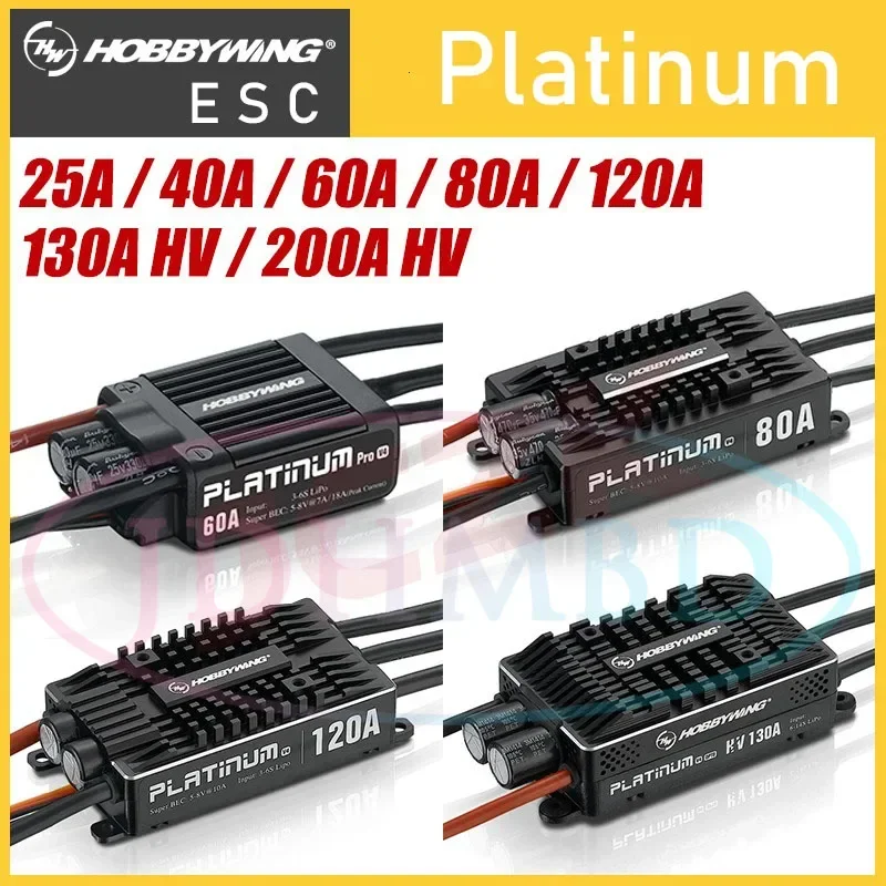 Originale Hobbywing Platinum HV Pro 25A 40A 60A 80A 120A 130A 130A 150A 200A OPTO V4 V5 Brushless ESC per elicottero aereo RC