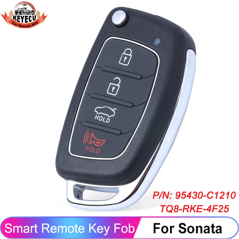 

KEYECU TQ8-RKE-4F25 P/N: 95430-C1210 For Hyundai Sonata 2017 2018 2019 Car Control Key Remote Fob 4D60 Chip 433MHz