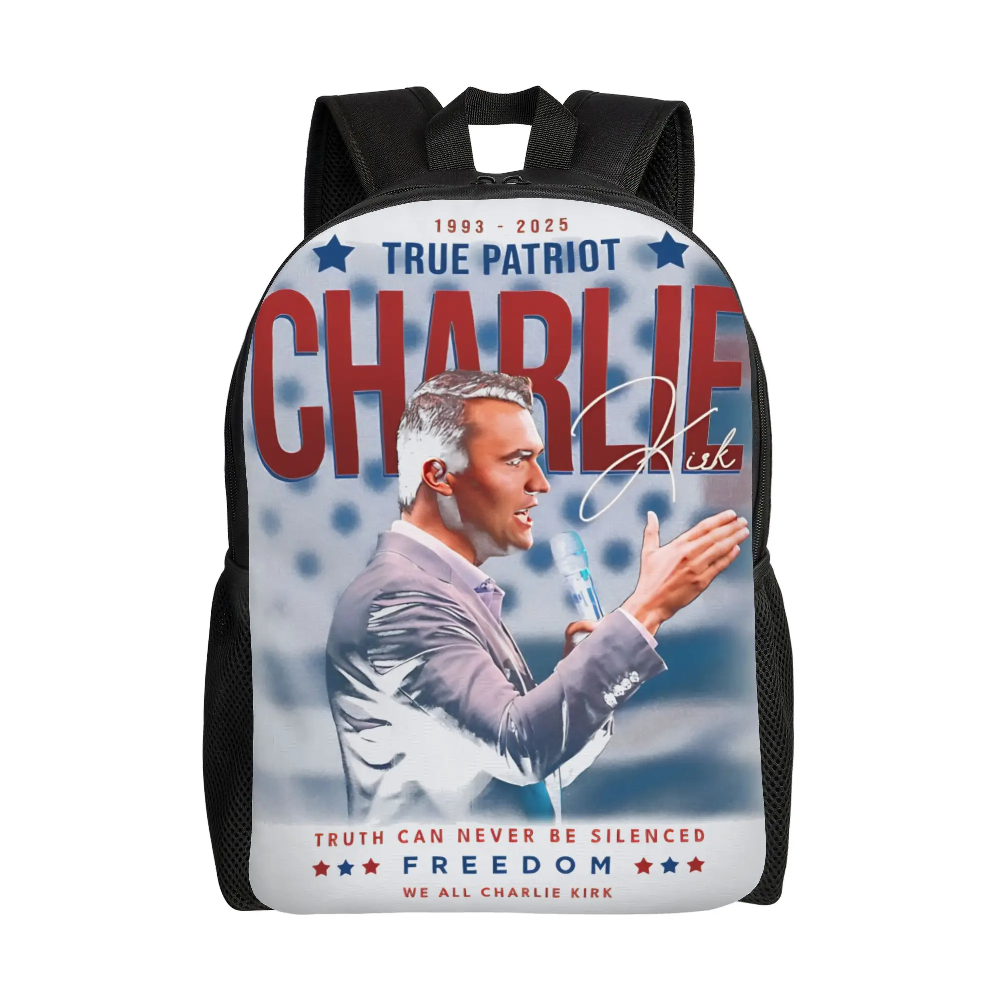 Charlie Kirk American Flag Backpack  Stylish Backpacks Women Men University Large School Bags Design Rucksack