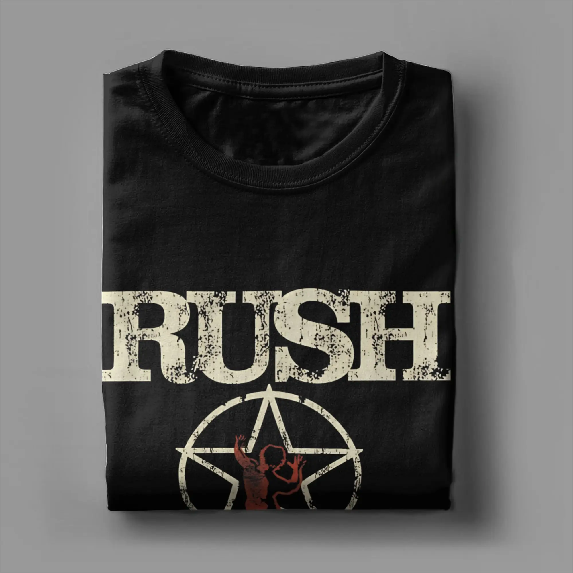 Camiseta masculina de algodão da Rush Band, camiseta estilosa com gola redonda, manga curta, roupas de verão