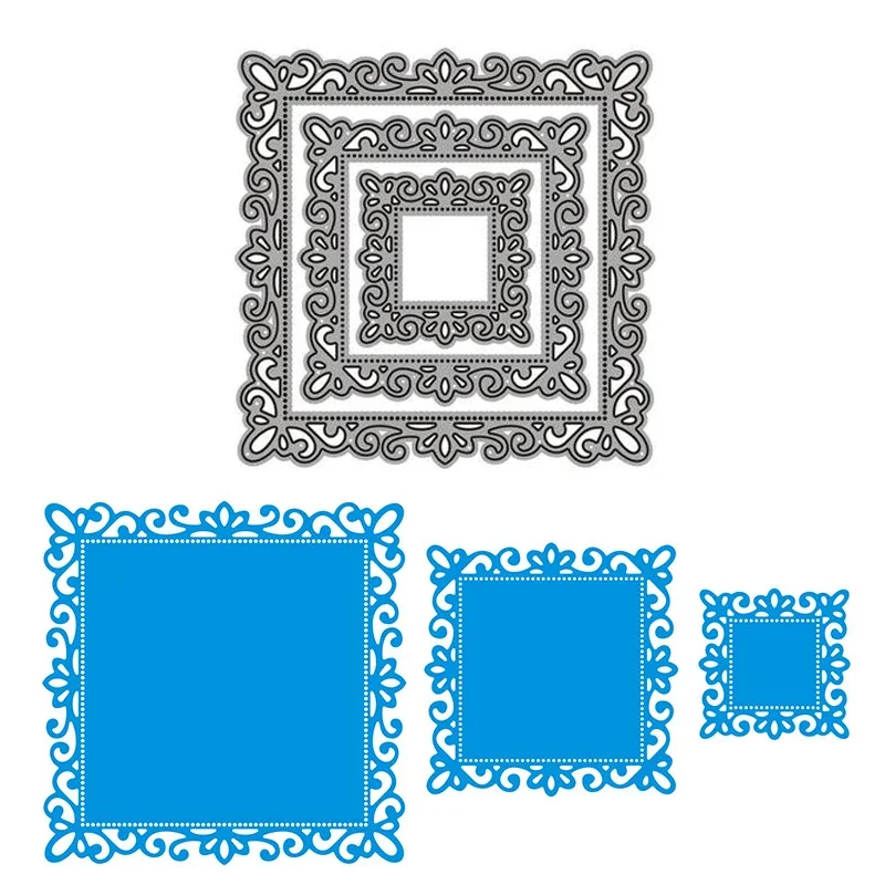 New Square Lace Metal Cutting Dies DIY Scrapbooking And Card Making Decorative Photo Album Crafts Stamps Embossing Stencils