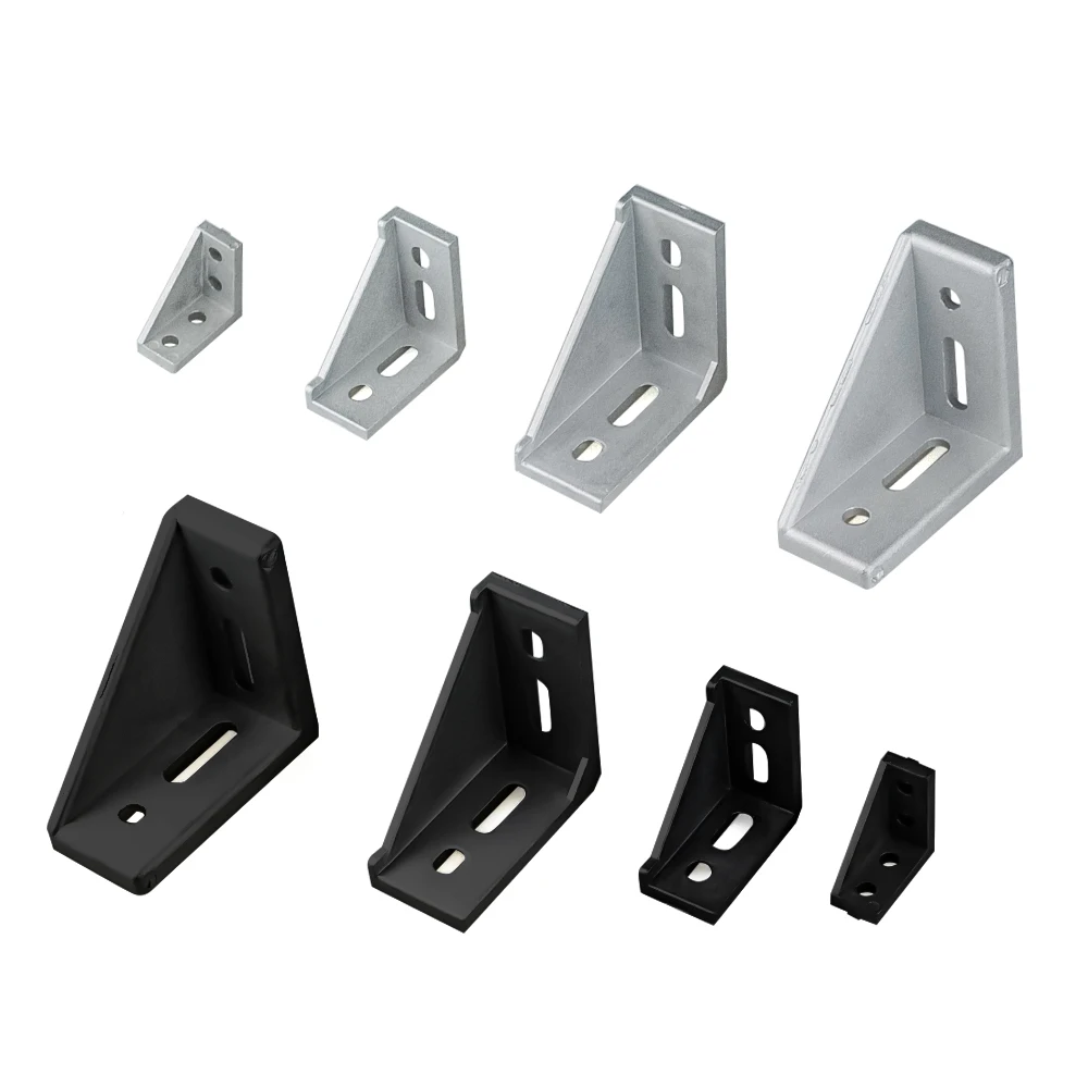 5Pcs/lot 2040 3060 4080 Corner Fitting Angle Aluminum L Connector Bracket Fastener for Aluminium Profile CNC 3D Printer Parts