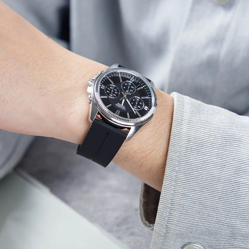 ينطبق 20MM التقليدية ووتش حزام عالمي سيليكون المغناطيسي للطي مشبك ووتش استبدال حزام حزام الميكانيكية