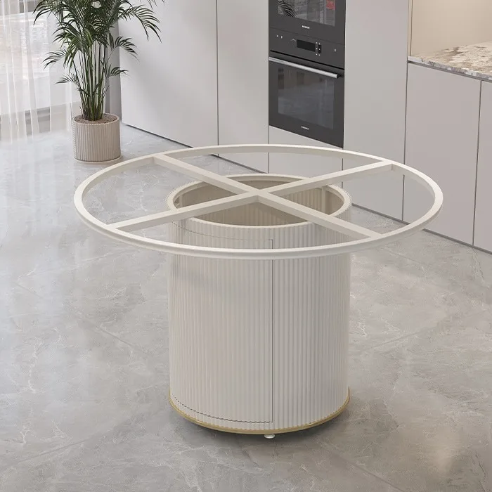 Light luxury round marble table legs, stainless steel metal base, slate round table leg stand, large