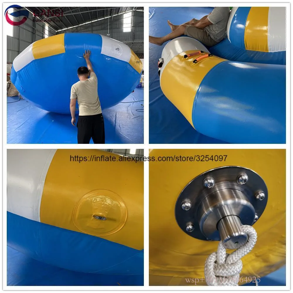 Barco basculante de agua flotante inflable de alta calidad, Saturno de agua inflable volador con rotador