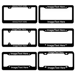 DIY Custom Car License Plate Frame Decor Metal Signs License Frame Set with Screw Cap Suit for US CA Car Plaques Tin Sign Gifts