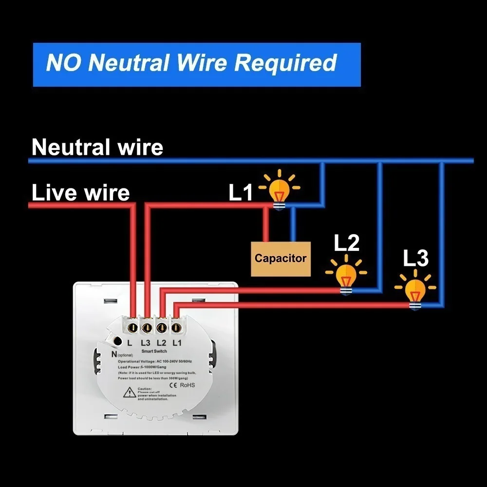 WiFi Smart Light Switch Tuya Home Automation EU Standard Remote Control Push Button Module Alexa Google Voice Compatible