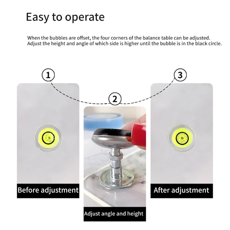 Adjustable Resin Leveling Table for DIY Projects Bubble Leveling Board Anti Slip Base Foot Easy to Clean Leveling Table Dropship