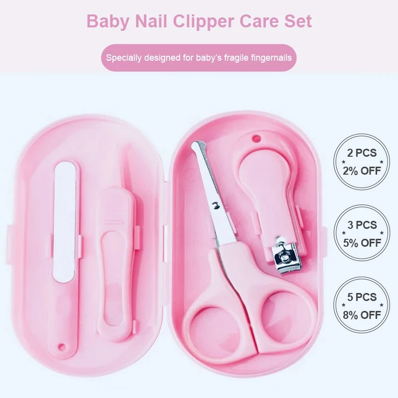 Baby Safety Nail Clippers Set Nail Trimmer Cutter Scissors Clean Tweezers Tools for Kids Convenient Daily Baby Stuff