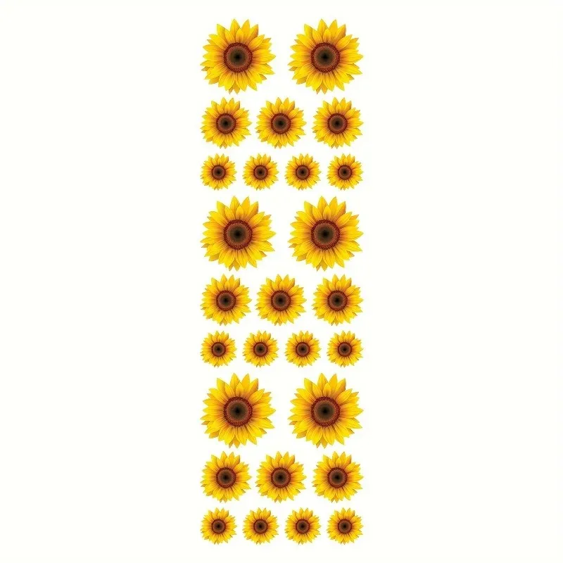 1 Set Yellow Sunflower Healing Car Stickers for Cars Trucks SUV Bicycles Scooters Helmets Laptops Cute Perfect Gift Accessories