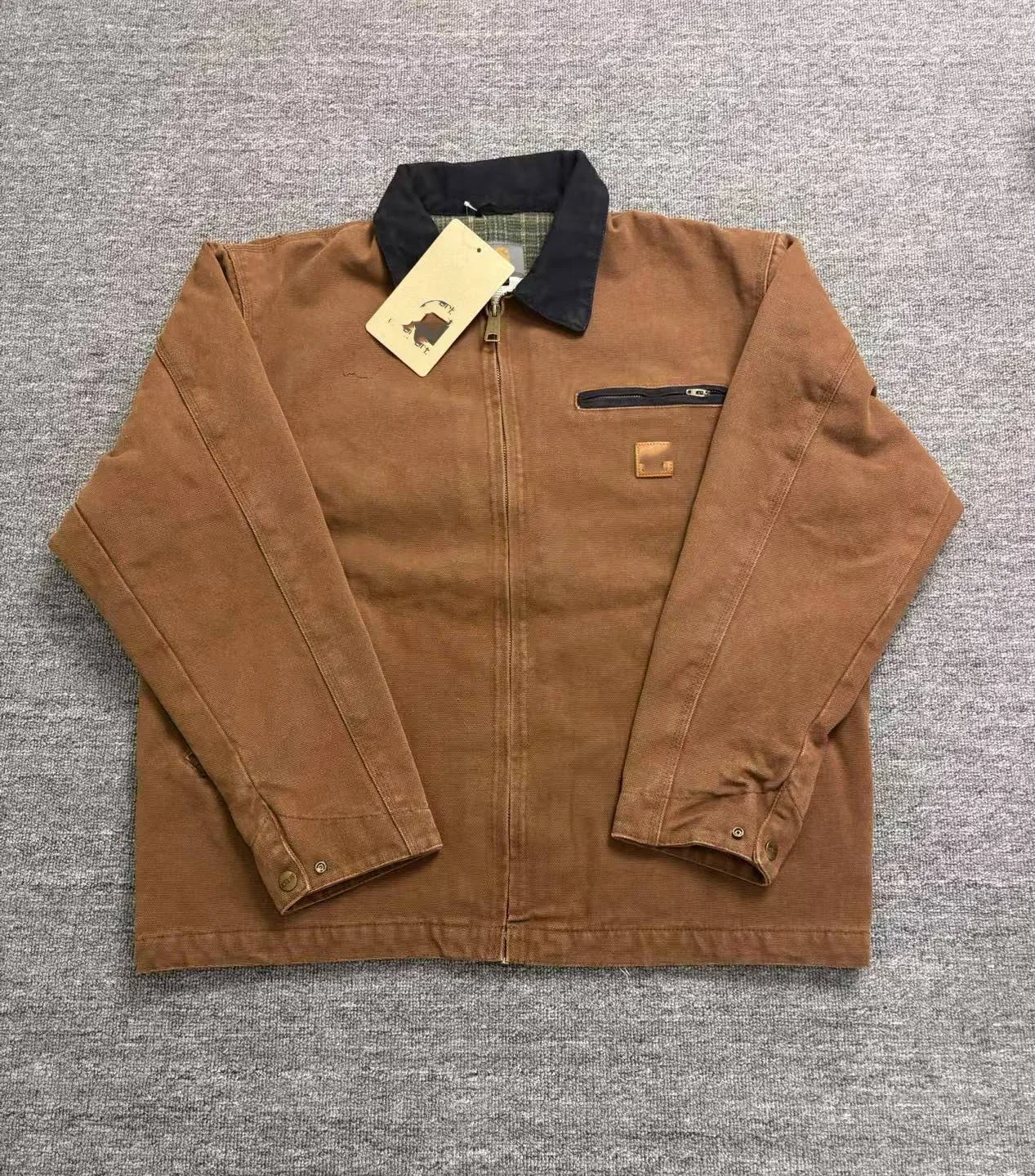 American Washed Button-Down Workwear, Retro Solid-Color Jacket, Canvas, Men's and Women's Fall/Winter Style Coat
