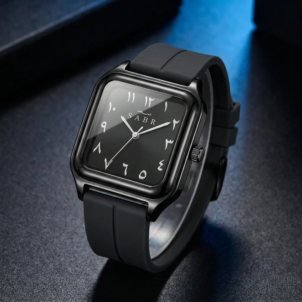 1 orologio minimalista con quadrante quadrato e cinturino in silicone, elegante, adatto sia a uomo che a donna, alla moda e versatile.