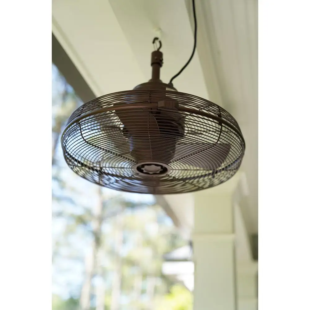 Наружный 18-дюймовый настенный вентилятор с 3-скоростной осцилляцией и подвесным крючком. Идеальное использование беседки, патио, крыльца.