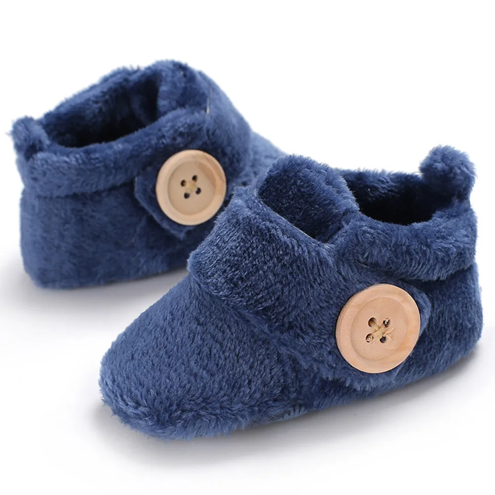 Cute Baby Prewalker Shoes Warm Winter Toddler Shoes Soft Cotton Material Non-Slip Sole Pre-Walking Support for New Walkers Boys