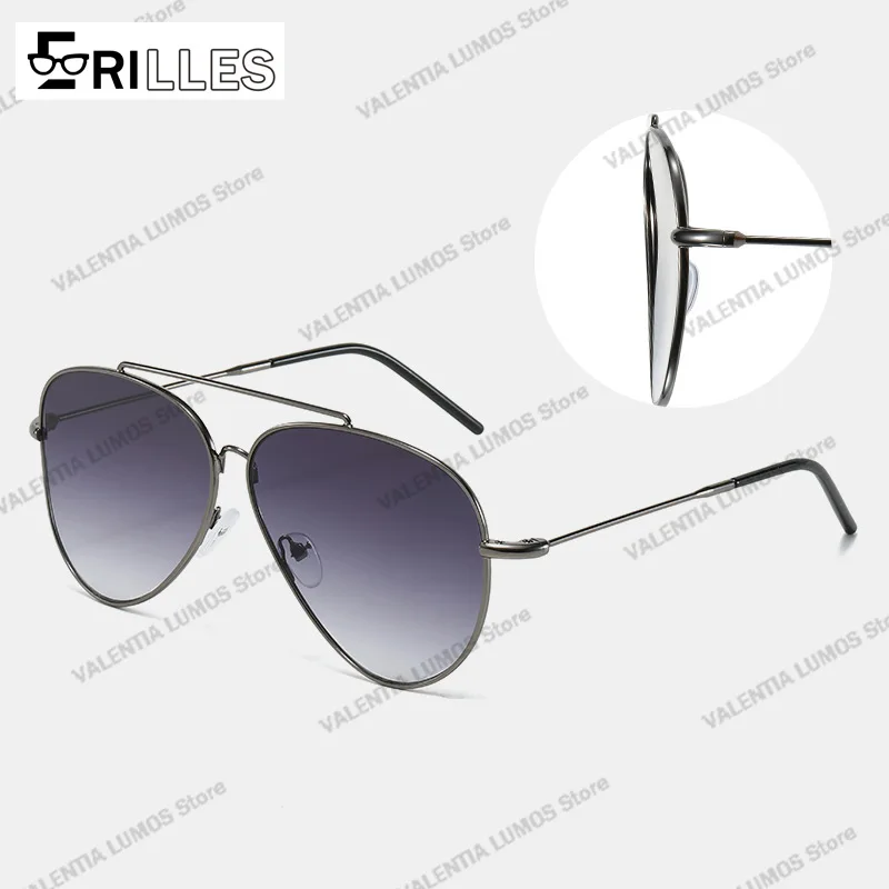 نظارات شمسية بايلوت للجنسين، طراز أوروبي، عدسات منحنية مضادة للانعكاس، إطار من الفولاذ المقاوم للصدأ UV400، متعددة الاستخدامات للاستخدام الخارجي والقيادة
