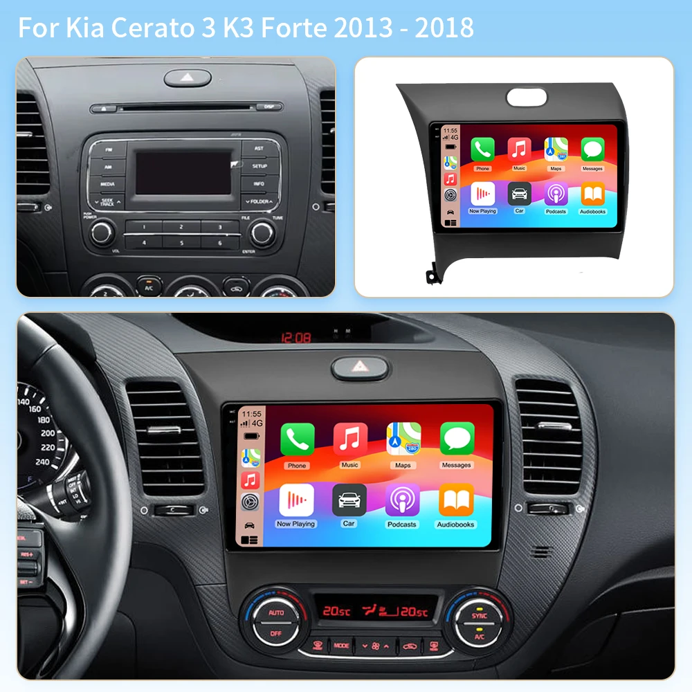 2K Carplay Android For KIA Cerato 3 Forte K3 2013 2014 2015-2017 LHD RHD Car Radio Player Android Auto Multimedia GPS Navigation