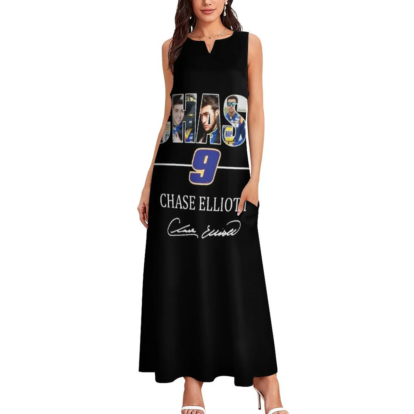 Chase 9 Chase Elliott Signature Gifts For Fans, For Men and Women, Gift Christmas Day Long Dress