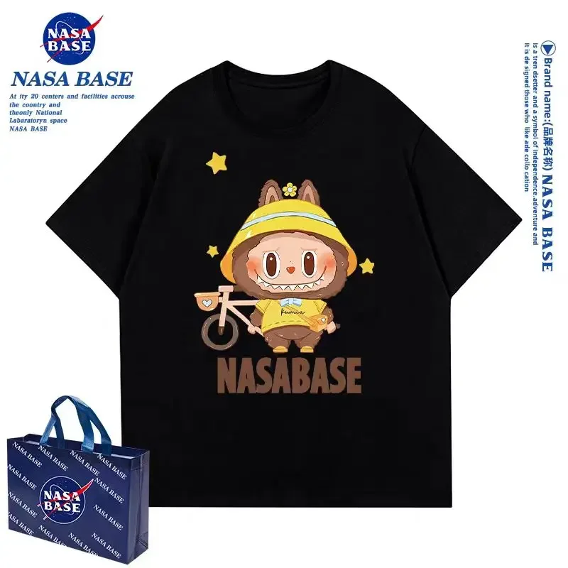 

2025Labubu Original Adult T-shirt for Men and Women Kawaii Anime Pattern Short Sleeve Summer Fashion Casual Labubu Clothing Gift