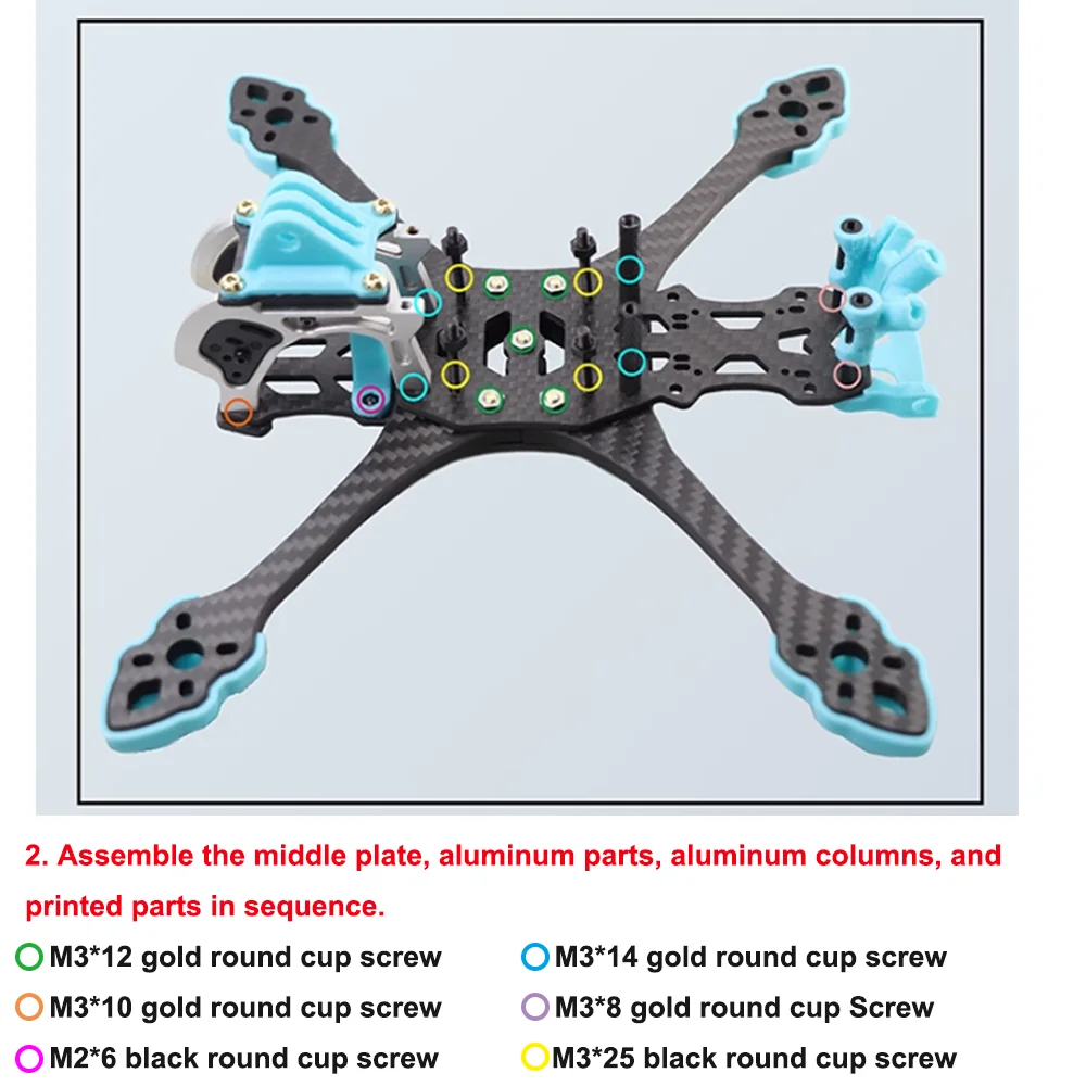 MARK5 O4 PRO 5-Zoll 225mm Radstand Carbonfaser-Rahmenkit mit 5mm Arm für RC FPV Freestyle Langstrecken-Renndrohne Quadcopter – Detail 8