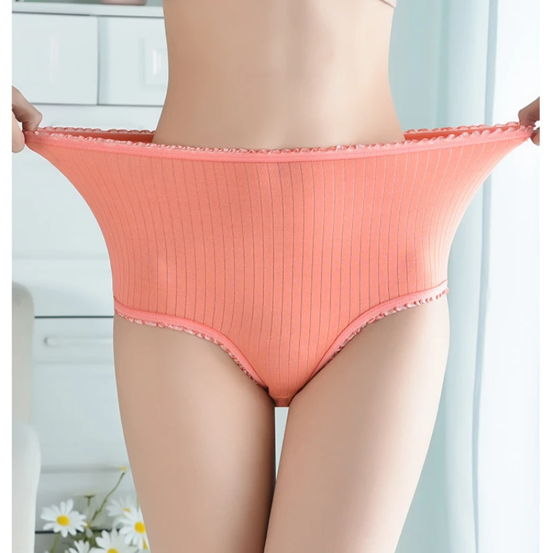 High-waisted Panties Female Lace Belly Lift Hip Shaping Large Size Briefs Menstrual Bikini Non-marking Thong Underwear Women