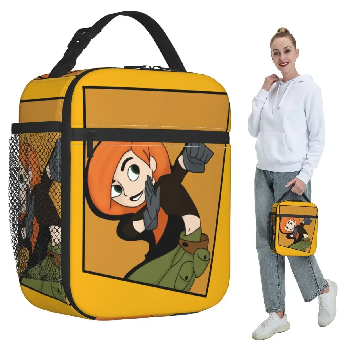 Kim Possible Comic Panel Style Insulated Lunch Bag for Kids School Cooler Thermal Food Box Tote Leakproof Lunch Boxes Container