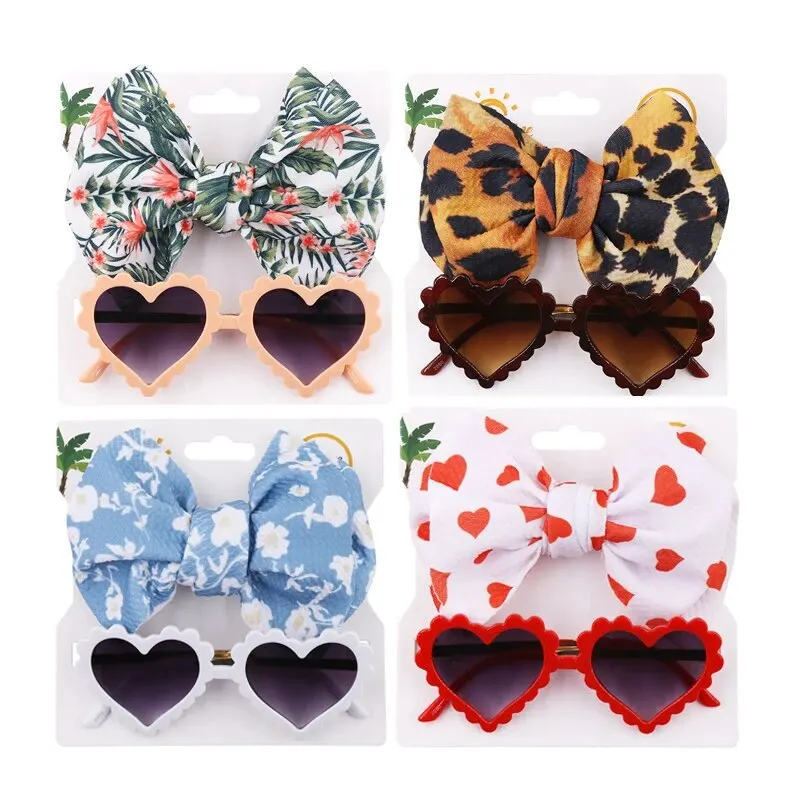 2Pcs/Pack Heart Dog Sunglasses Pet Dog Bows Cute Pet Grooming Bows Dog Hair Rubber Bands Photography Tool Pet Accessoires