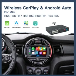 Wireless CarPlay Android Auto for BMW Mini R55 R56 R57 R58 R59 R60 R61 F54 F55 Clubman Countryman Hardtop John Cooper F56 F57