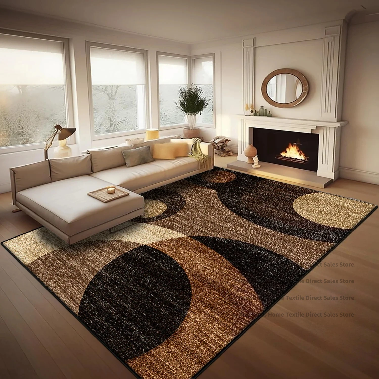 Nordic Simple Style Large Living Room Carpet Machine Washable Non-slip Decoration Bedroom Rug Soft Fluffy Office Sofa Floor Mat