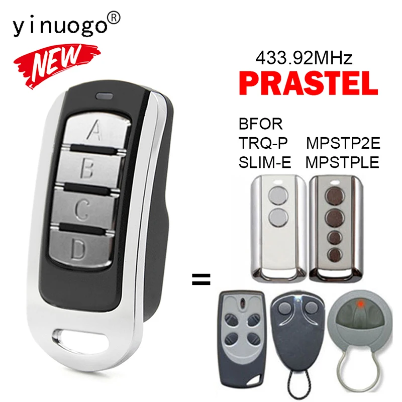 PRASTEL For MPSTP2E MPSTPLE BFOR TRQ-P SLIM-E Garage Door Remote Control 433.92MHz Replicator Gate Opener