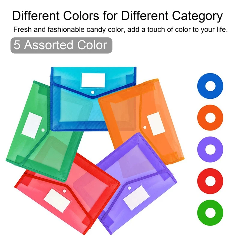 File Wallet Envelope Expanding File Folder Document Organizer With Snap Closure For School Office Home Storage