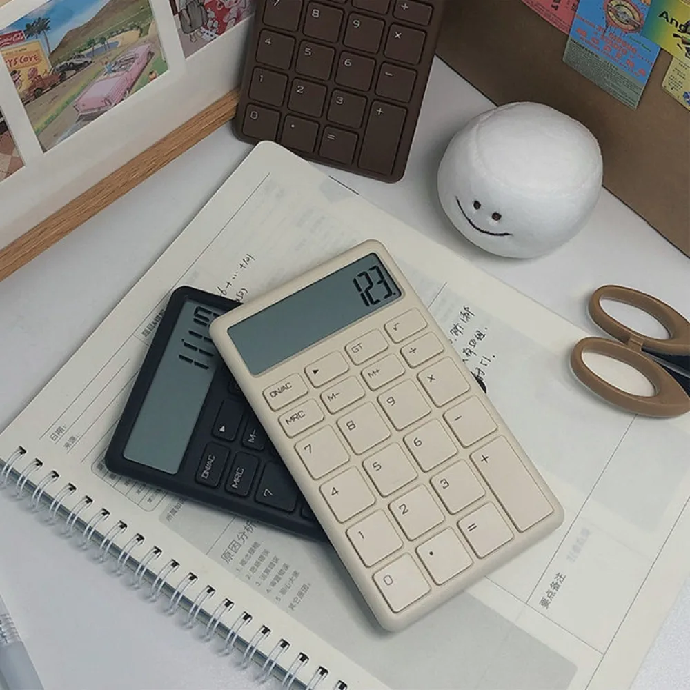 12 Digits Simple Financial Calculator Silence Chocolate Style Simple and Portable Calculator ABS Widescreen