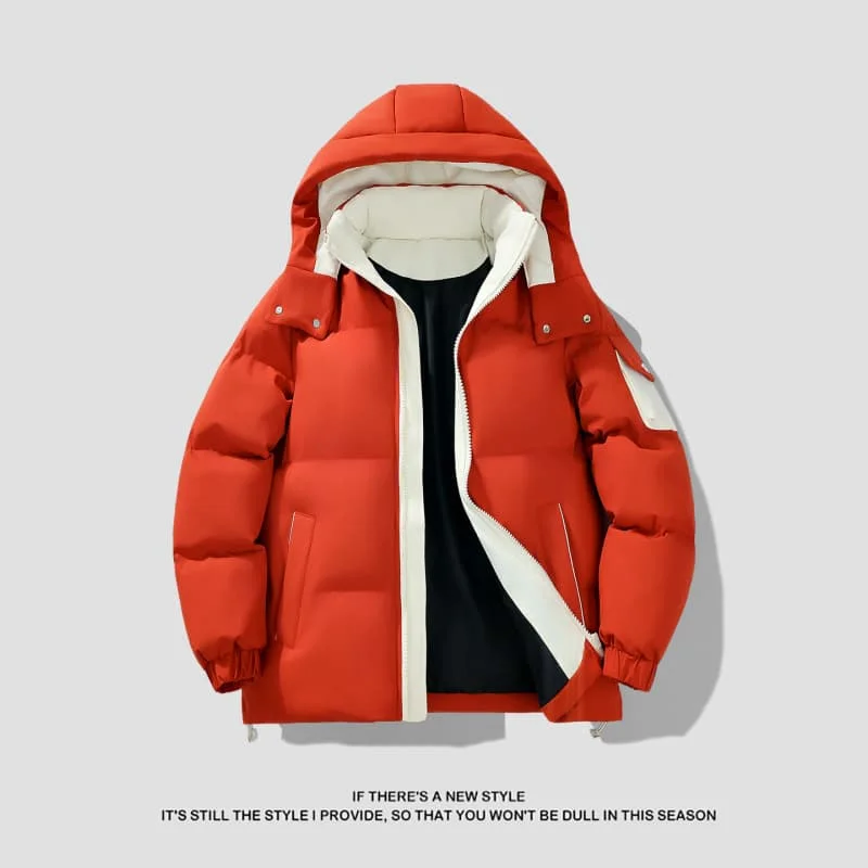 

Men's ort Bread Jaet Thiened Cotton Padded Hooded Coat Warm Autumn Winter New Sle Faion Brand Casual Loose Fit